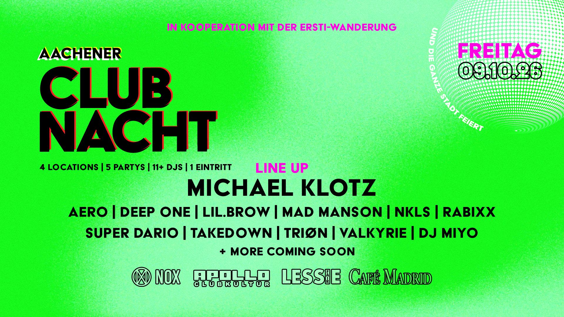 Aachener Clubnacht | 4 Locations | 1 Ticket
